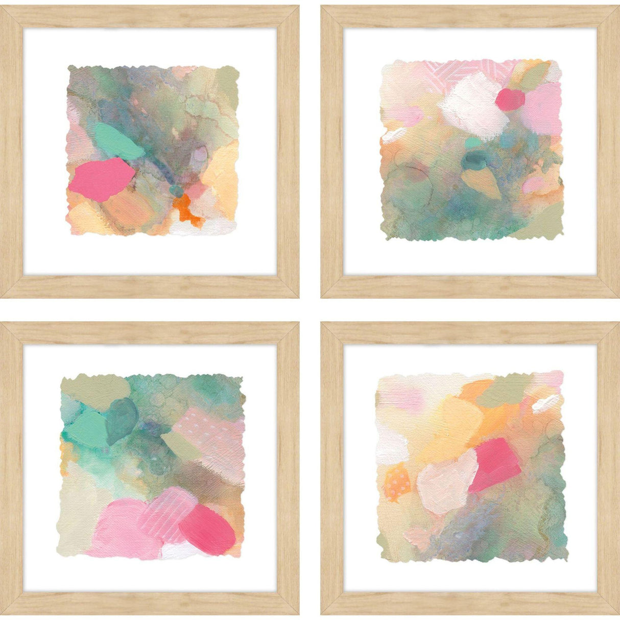 Paragon Seagrass Pastels S/4 Pink 13 X 13 X 1 Wall Art