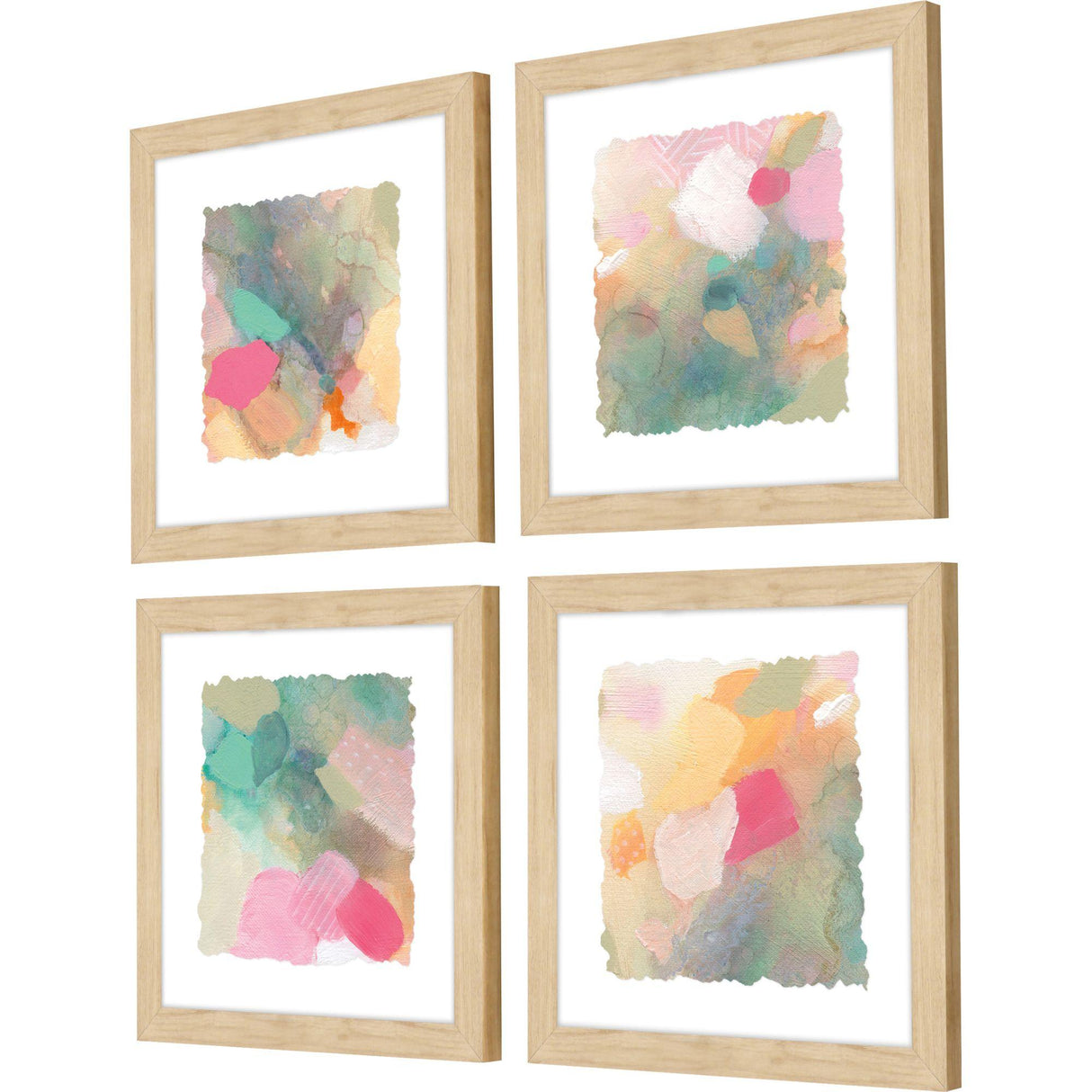 Paragon Seagrass Pastels S/4 Pink 13 X 13 X 1 Wall Art