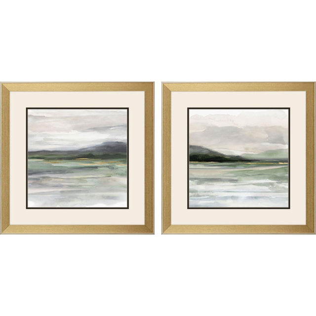 Paragon Gentle Calm Horizon S/2 Green 18 X 18 X 2 Wall Art