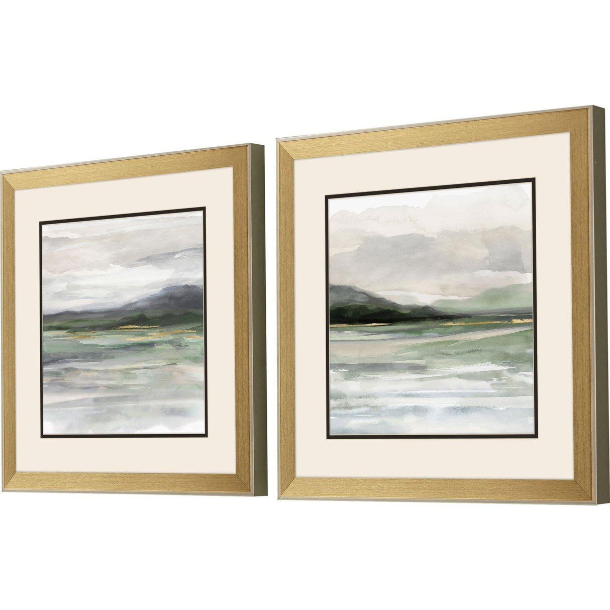 Paragon Gentle Calm Horizon S/2 Green 18 X 18 X 2 Wall Art