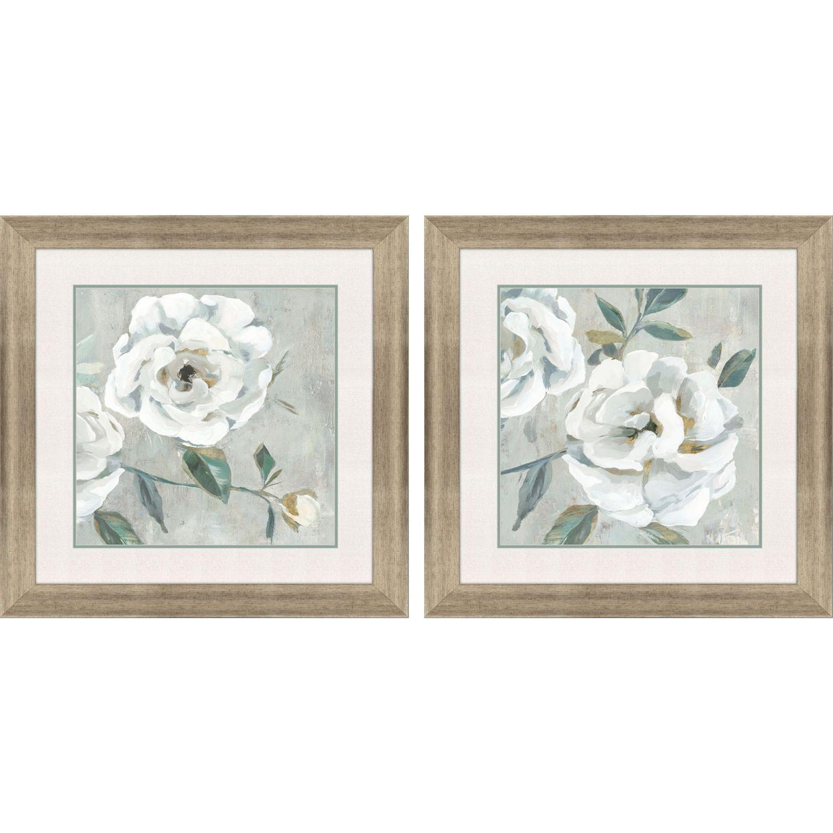 Paragon White Florals S/2 Gray 29 X 29 X 2 Wall Art