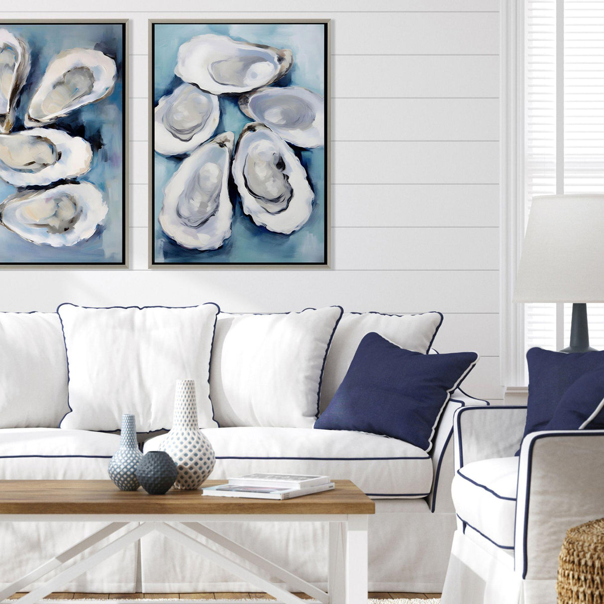 Paragon Five Oysters Blue 36 X 26 X 2 Wall Art