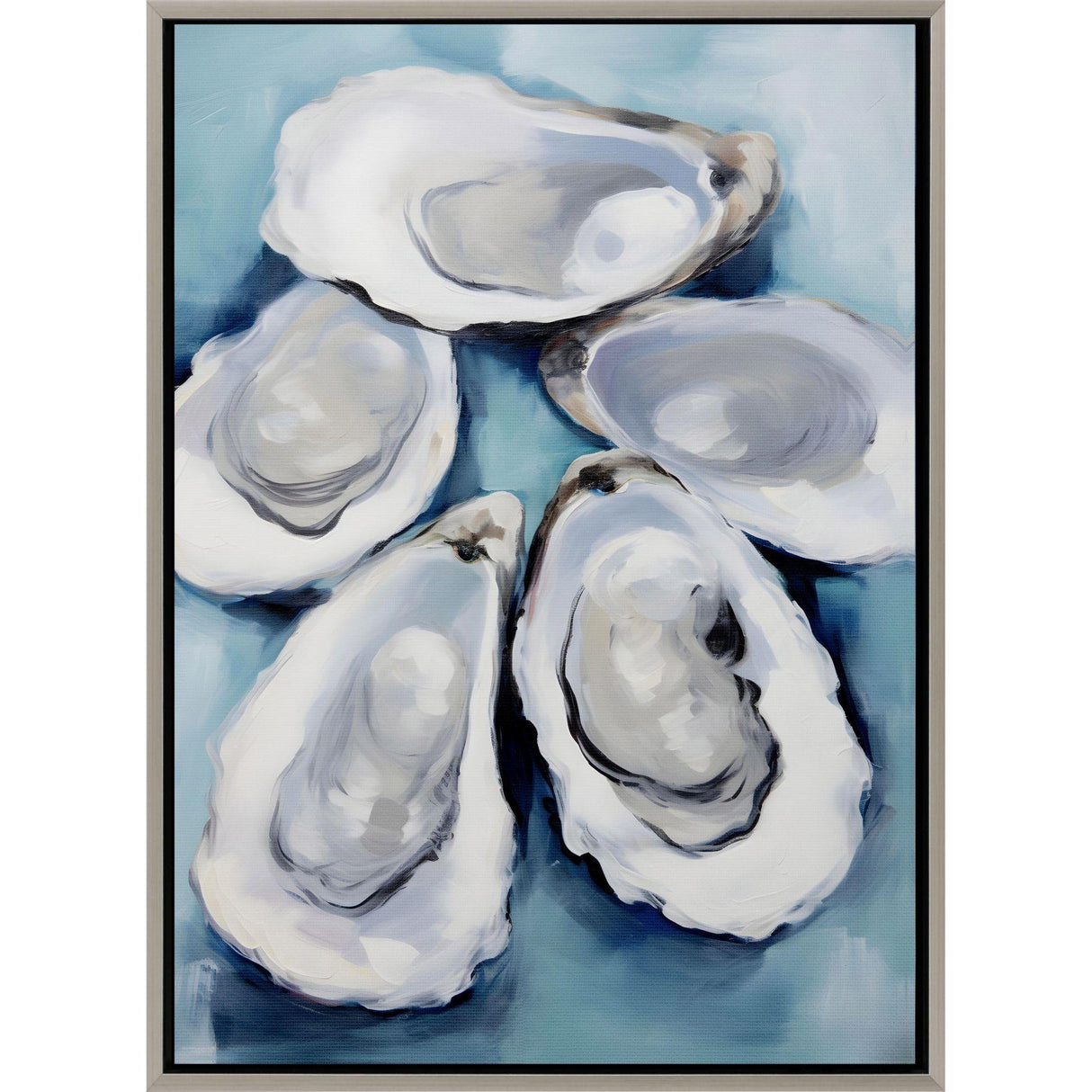 Paragon Five Oysters Blue 36 X 26 X 2 Wall Art