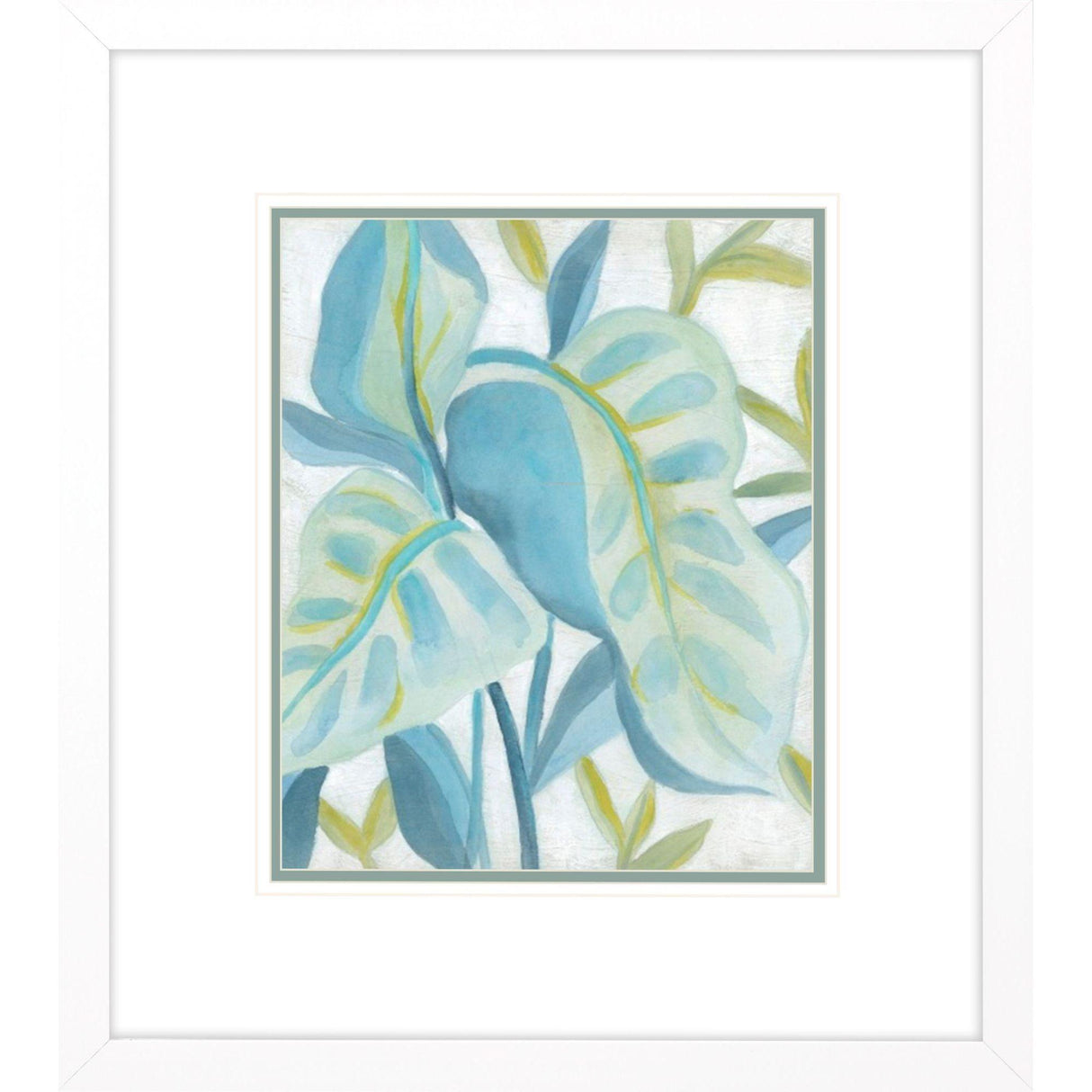 Paragon Aqua Tropical Leaves I Blue 33 X 29 X 2 Wall Art