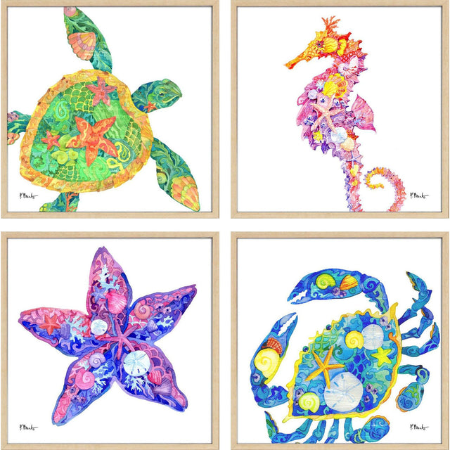 Paragon Nassau Sea Life S/4 Multi 08 X 08 X 1 Wall Art