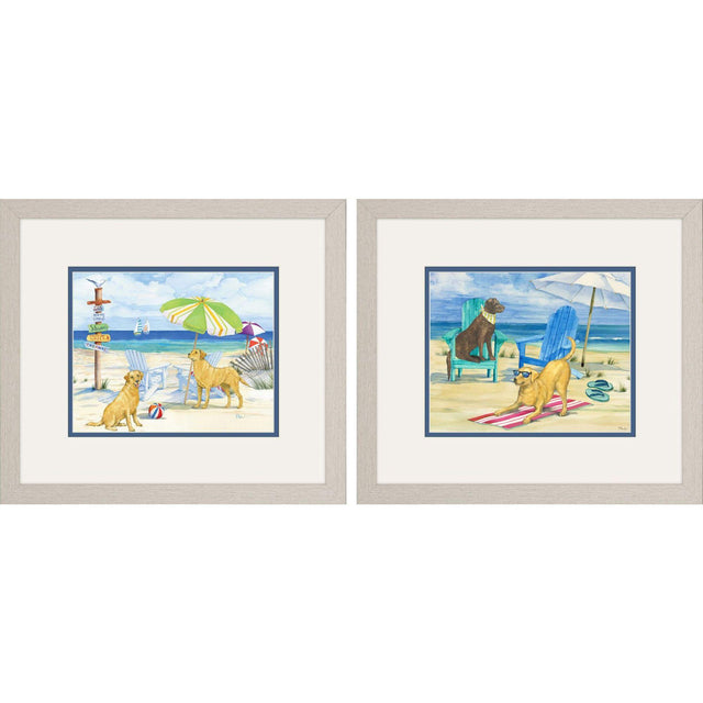 Paragon Dog Beach Day Duo S/2 Multi 14 X 16 X 1 Wall Art