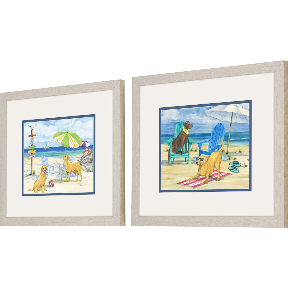 Paragon Dog Beach Day Duo S/2 Multi 14 X 16 X 1 Wall Art
