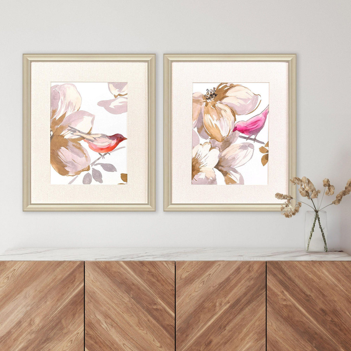 Paragon Bird Chatter S/2 Pink 24 X 20 X 1 Wall Art