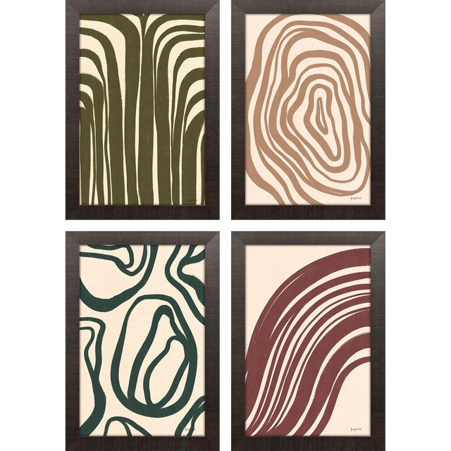 Paragon Organic Abstracts S/4 Red 17 X 12 X 2 Wall Art