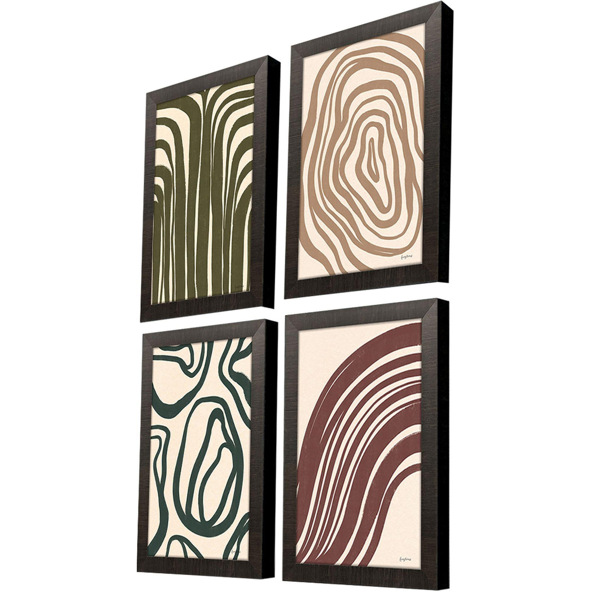 Paragon Organic Abstracts S/4 Red 17 X 12 X 2 Wall Art