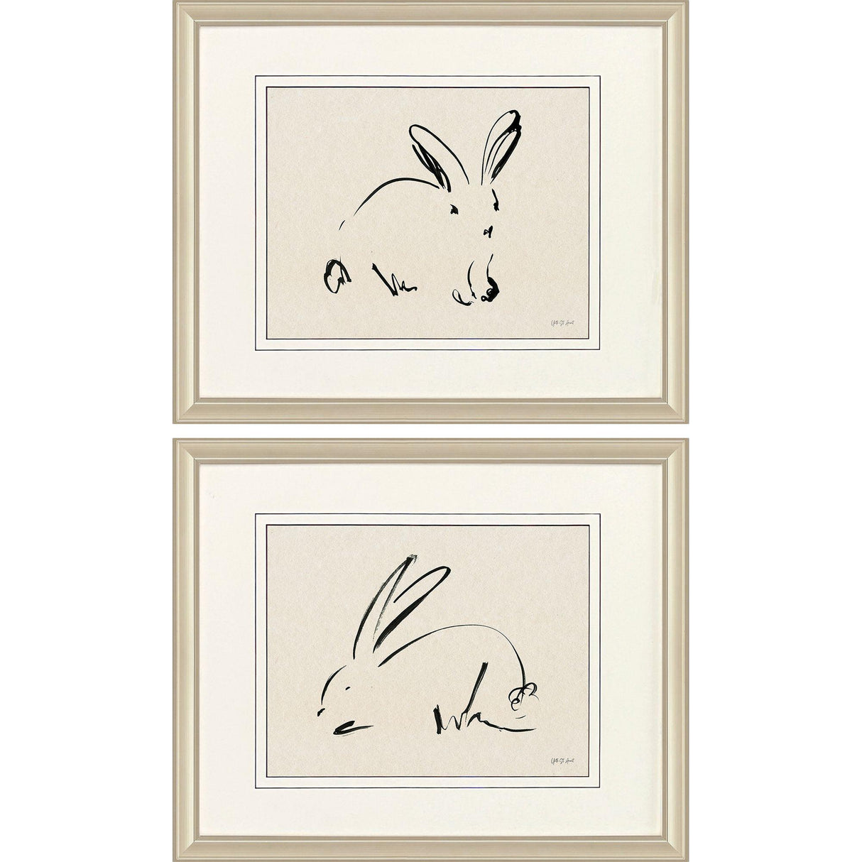 Paragon Illustrative Bunny S/2 Beige 18 X 22 X 1 Wall Art