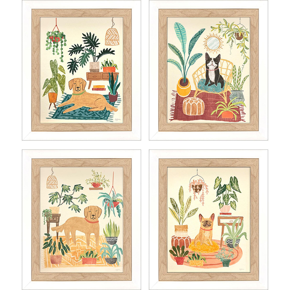 Paragon Urban Jungle Dogs S/4 Multi 13 X 11 X 2 Wall Art