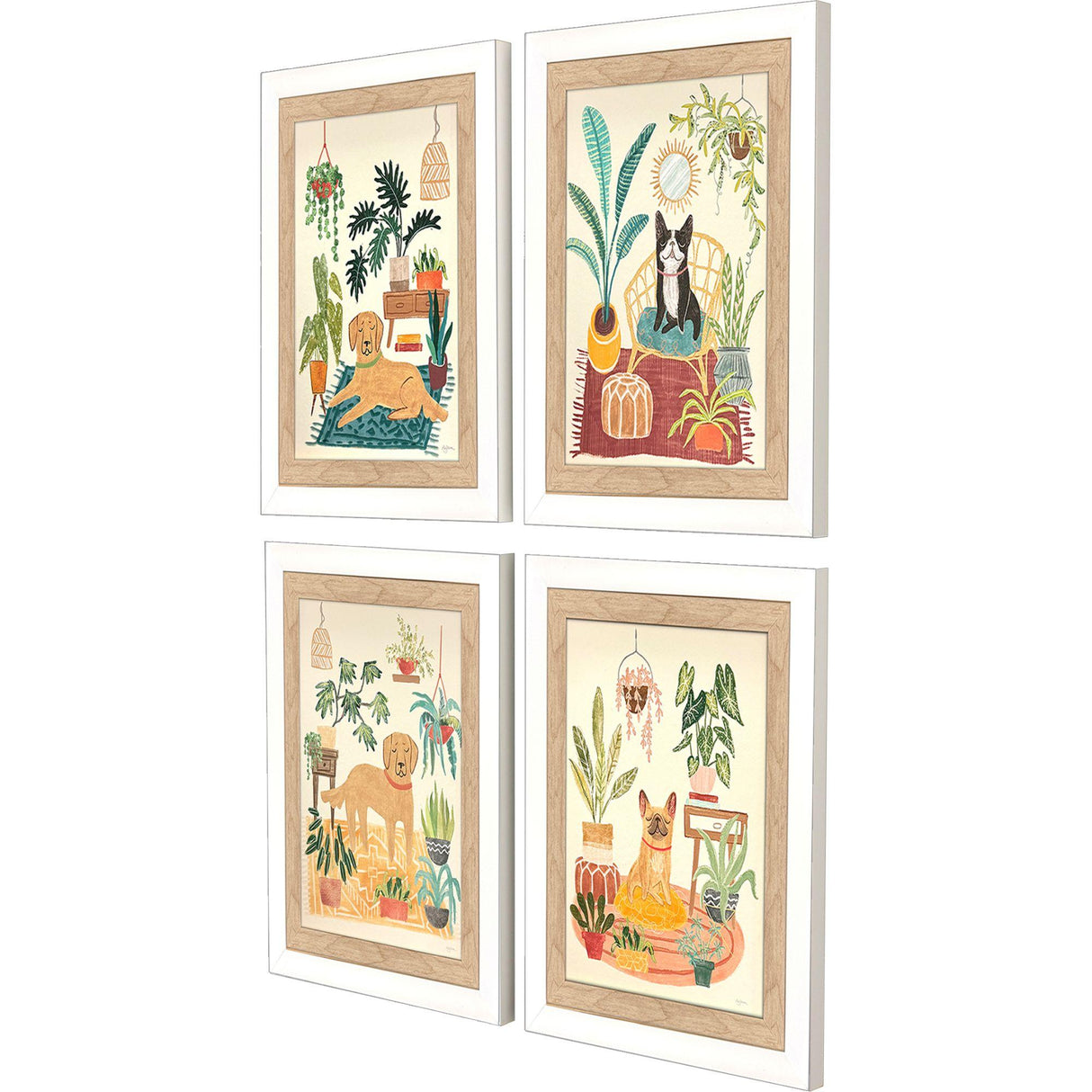 Paragon Urban Jungle Dogs S/4 Multi 13 X 11 X 2 Wall Art