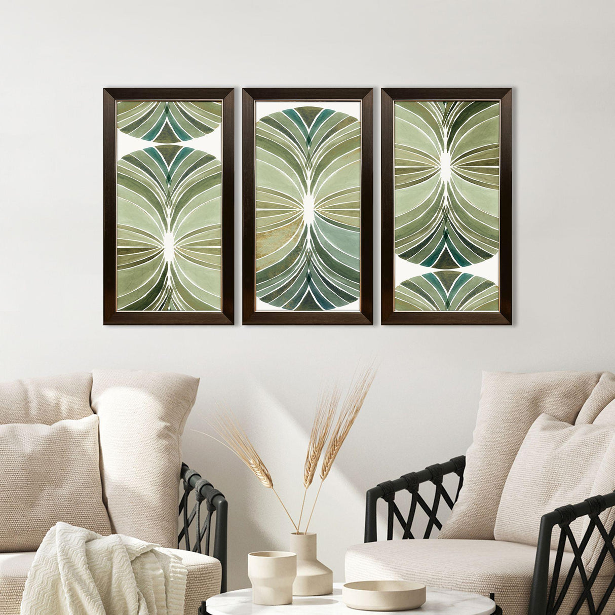 Paragon Palm Art Deco S/3 Green 27 X 15 X 1 Wall Art
