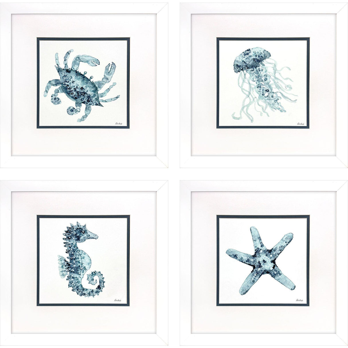 Paragon Water Sea Creatures S/4 Blue 23 X 23 X 2 Wall Art