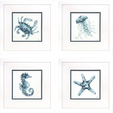 Paragon Water Sea Creatures S/4 Blue 23 X 23 X 2 Wall Art