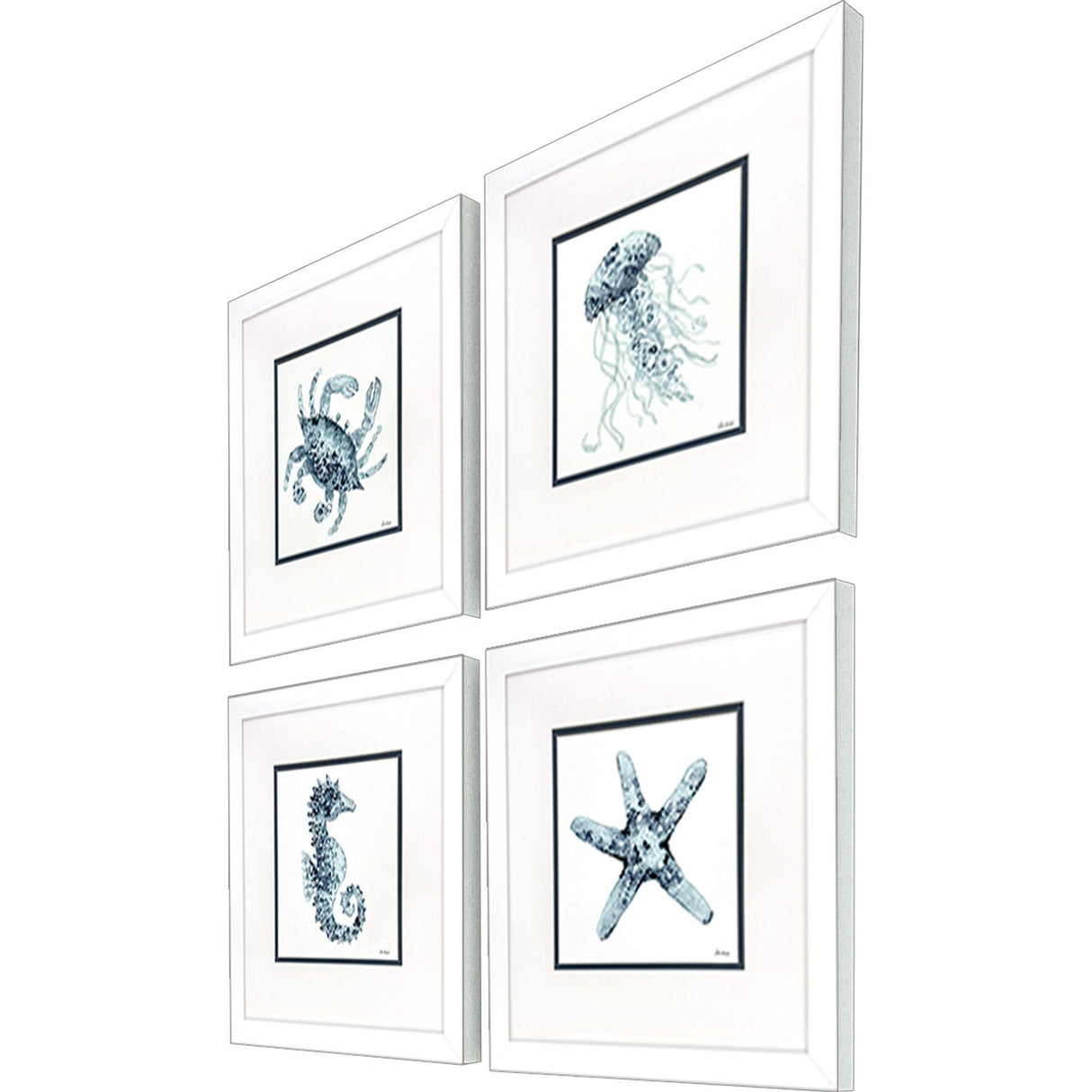 Paragon Water Sea Creatures S/4 Blue 23 X 23 X 2 Wall Art