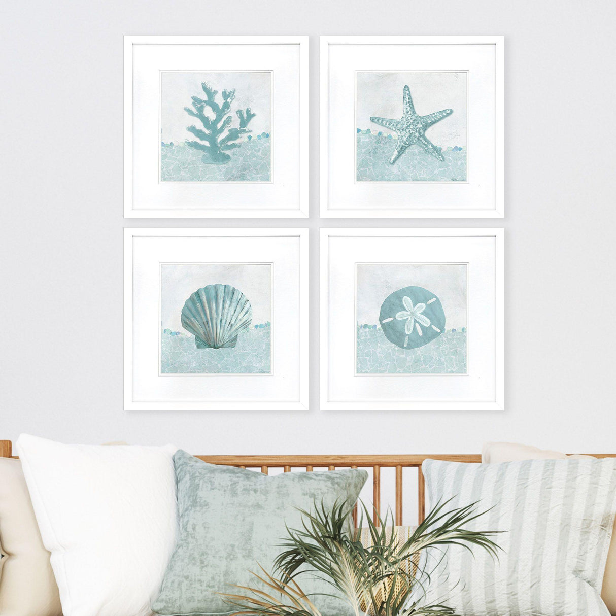 Paragon Coastal Mosaic S/4 Blue 19 X 19 X 2 Wall Art