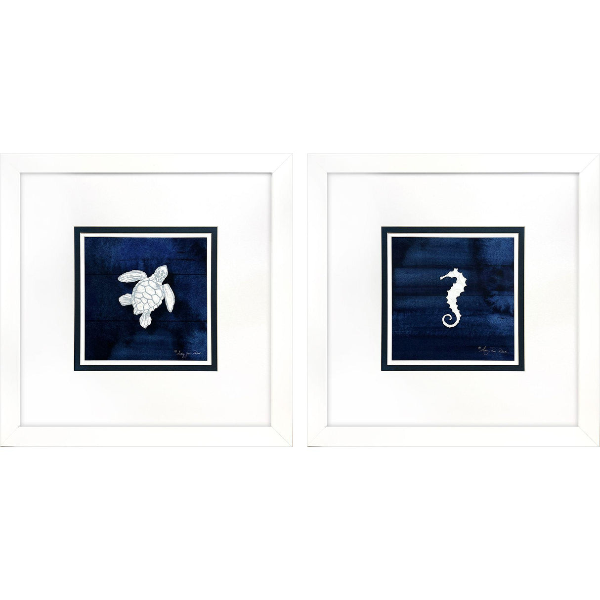 Paragon Turtle Seahorse S/2 Blue 23 X 23 X 2 Wall Art