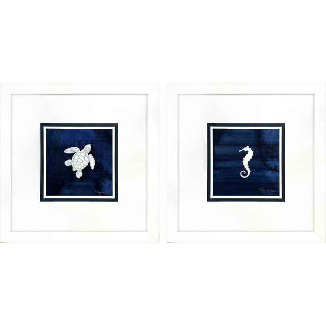 Paragon Turtle Seahorse S/2 Blue 23 X 23 X 2 Wall Art