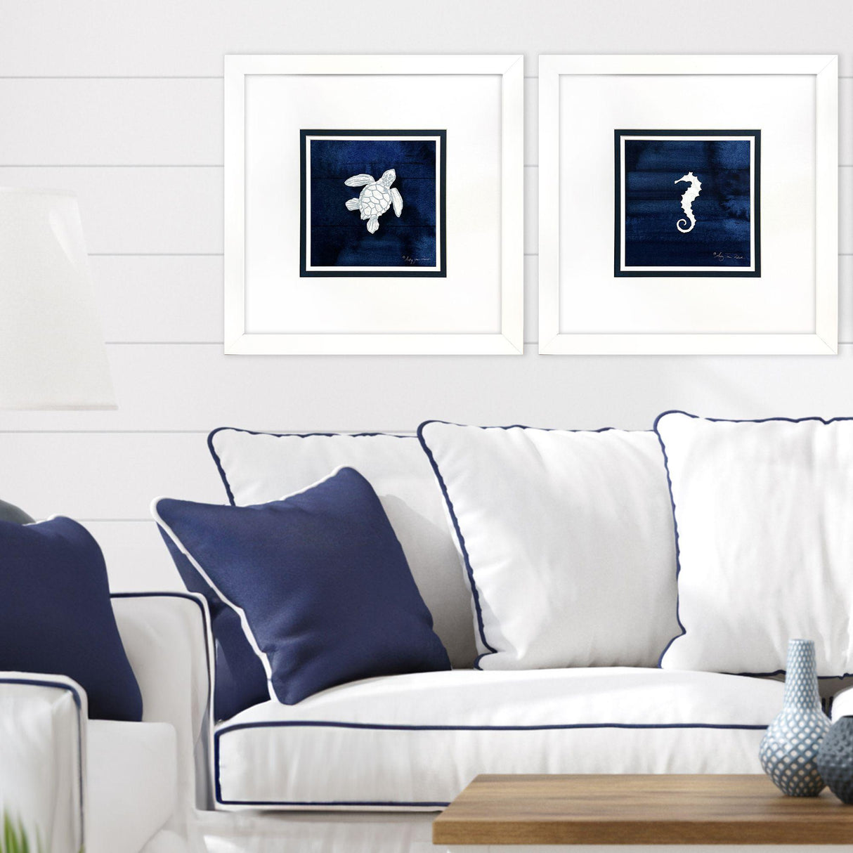 Paragon Turtle Seahorse S/2 Blue 23 X 23 X 2 Wall Art