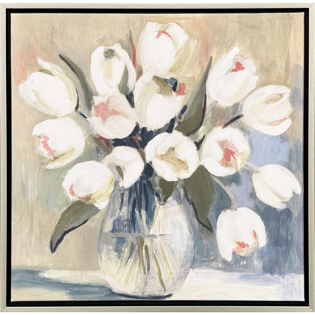 Paragon White Tulips White 30 X 30 X 2 Wall Art