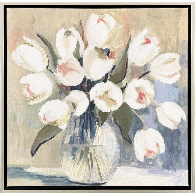 Paragon White Tulips White 30 X 30 X 2 Wall Art