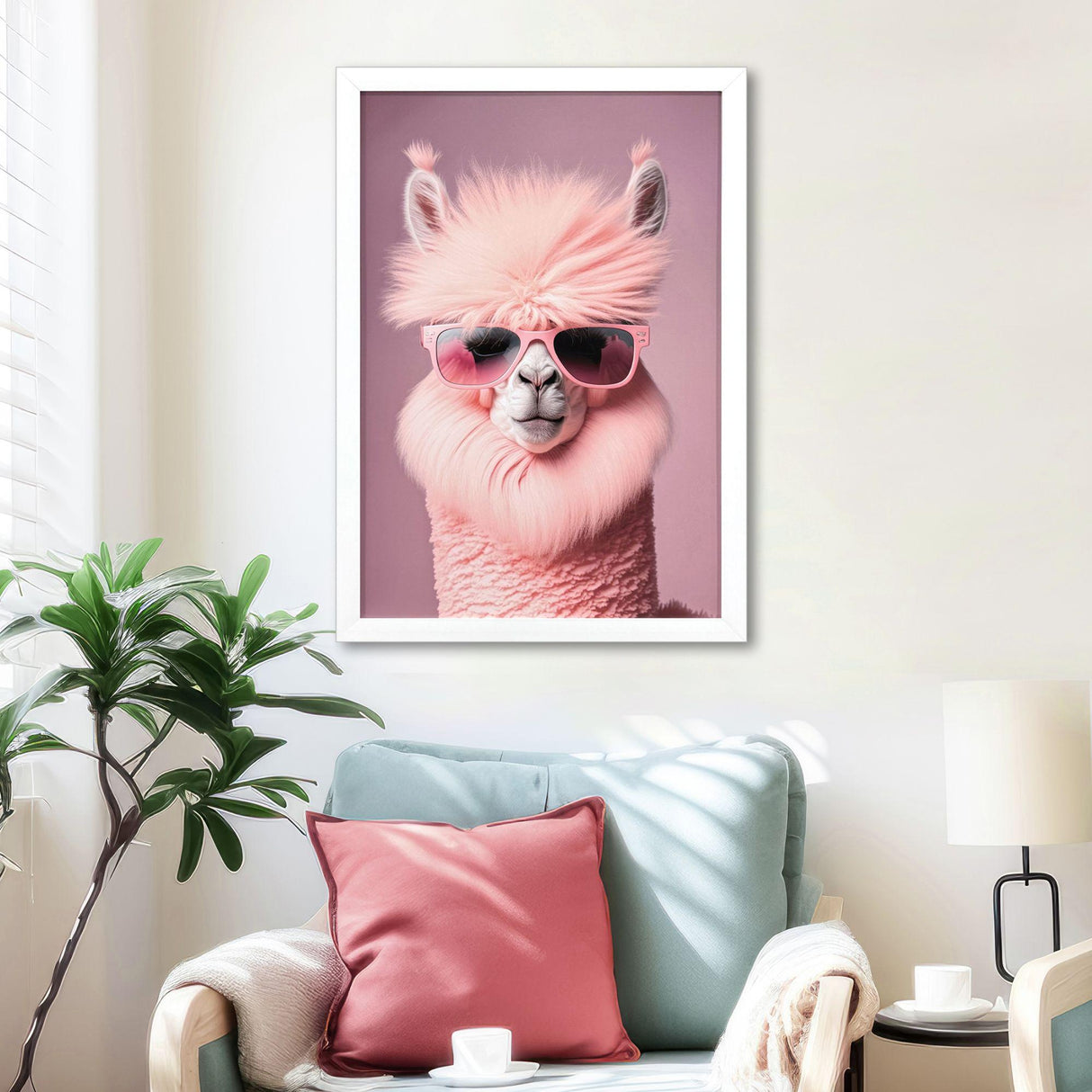 Paragon Llama in Sunglasses Pink 35 X 24 X 2 Wall Art