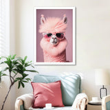 Paragon Llama in Sunglasses Pink 35 X 24 X 2 Wall Art
