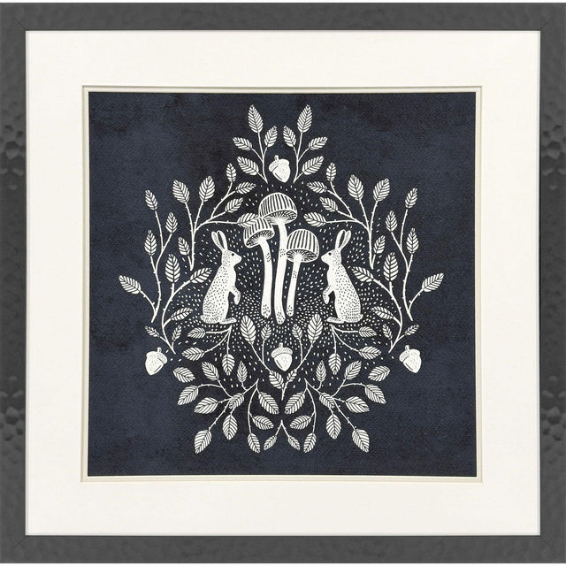 Paragon Rabbits and Mushrooms V Blue 28 X 28 X 1 Wall Art