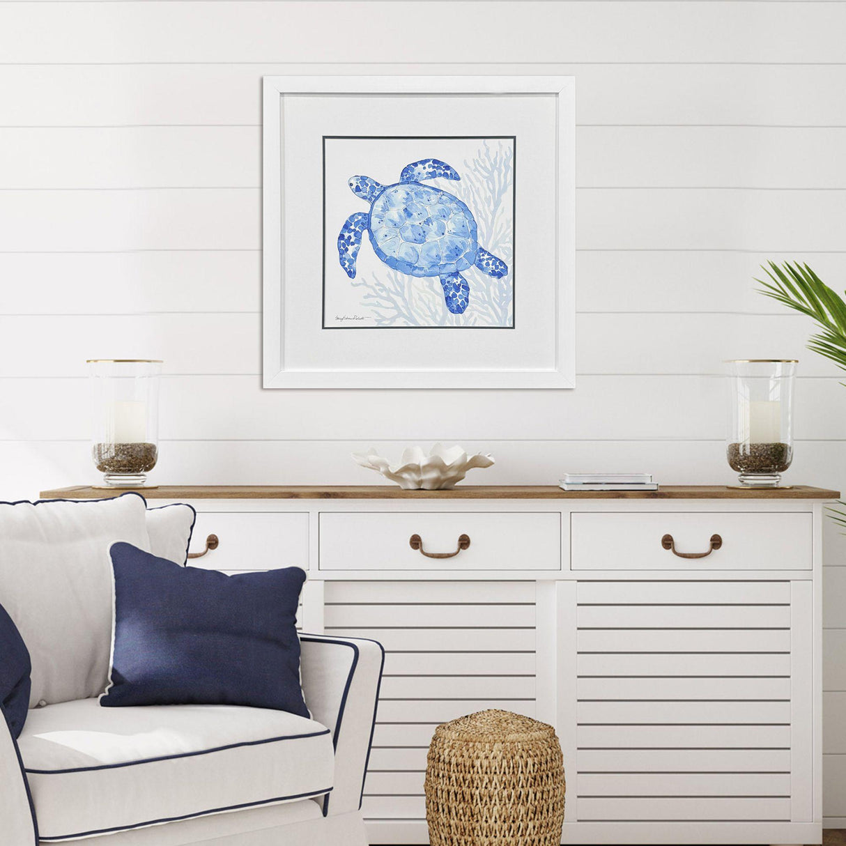 Paragon Indigo Ocean Turtle Blue 29 X 29 X 2 Wall Art