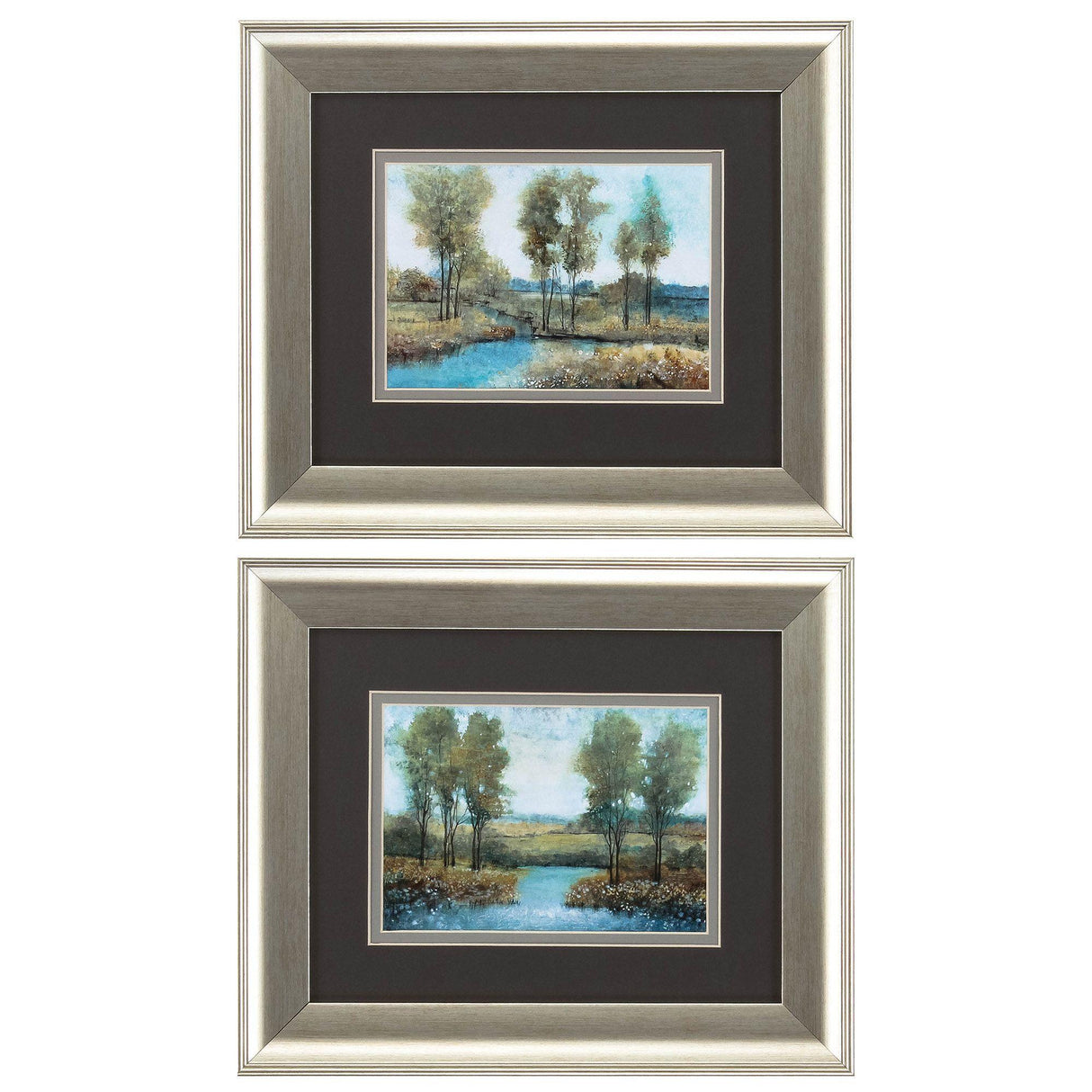 Paragon Stream Side S/2 Blue 11 X 13 X 1 Wall Art