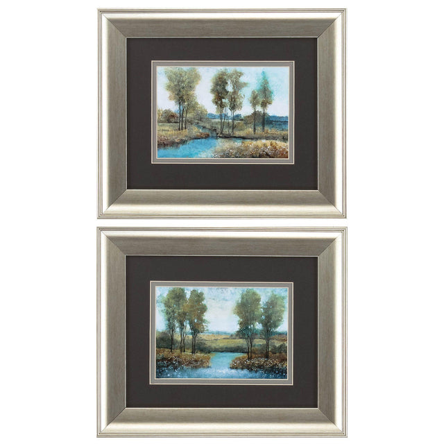 Paragon Stream Side S/2 Blue 11 X 13 X 1 Wall Art