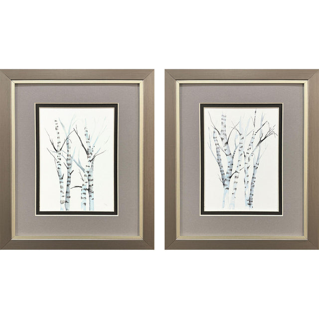 Paragon Aquarelle Birches S/2 Blue 11 X 09 X 1 Wall Art