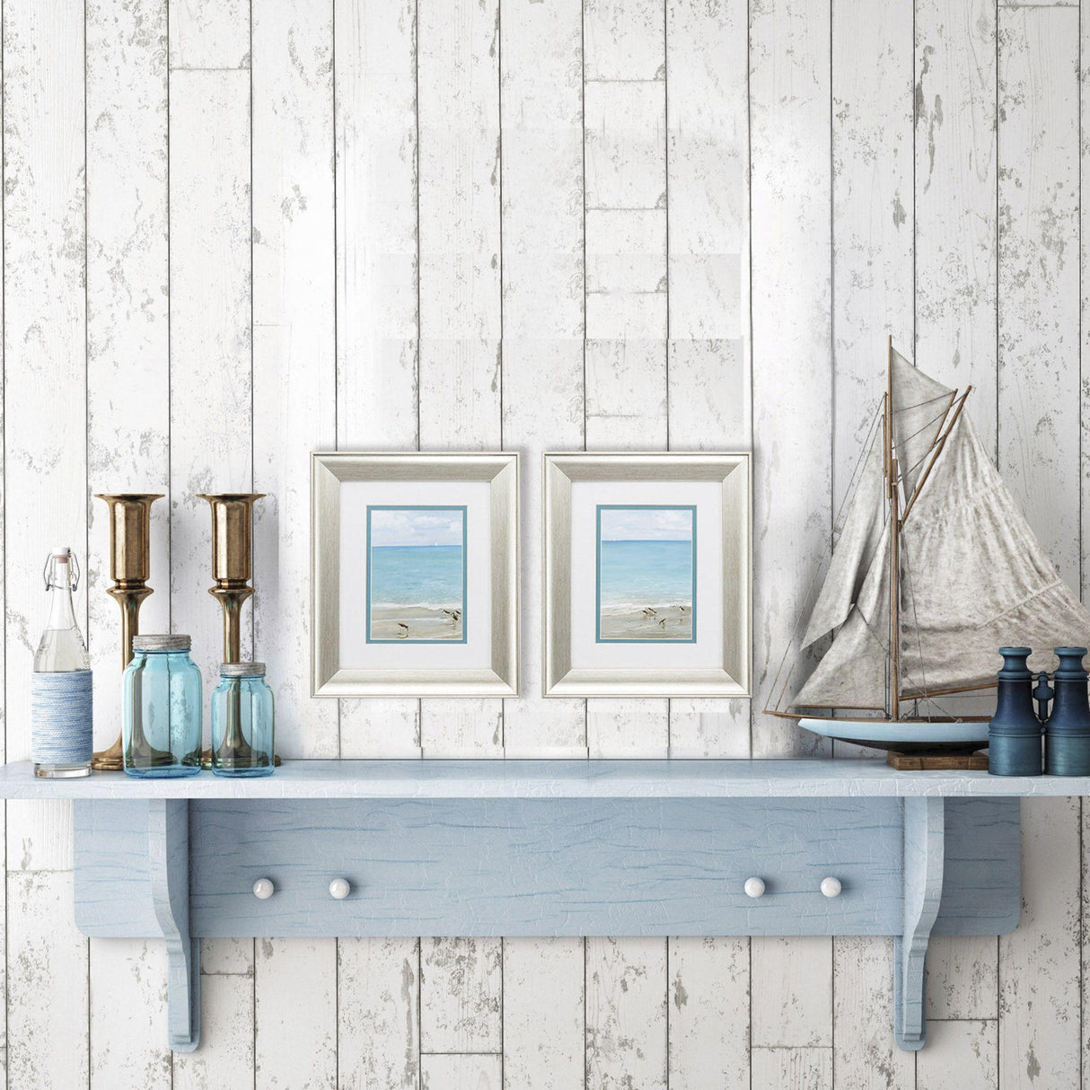 Paragon Sunday at the Shore S/2 Turquoise 13 X 11 X 1 Wall Art