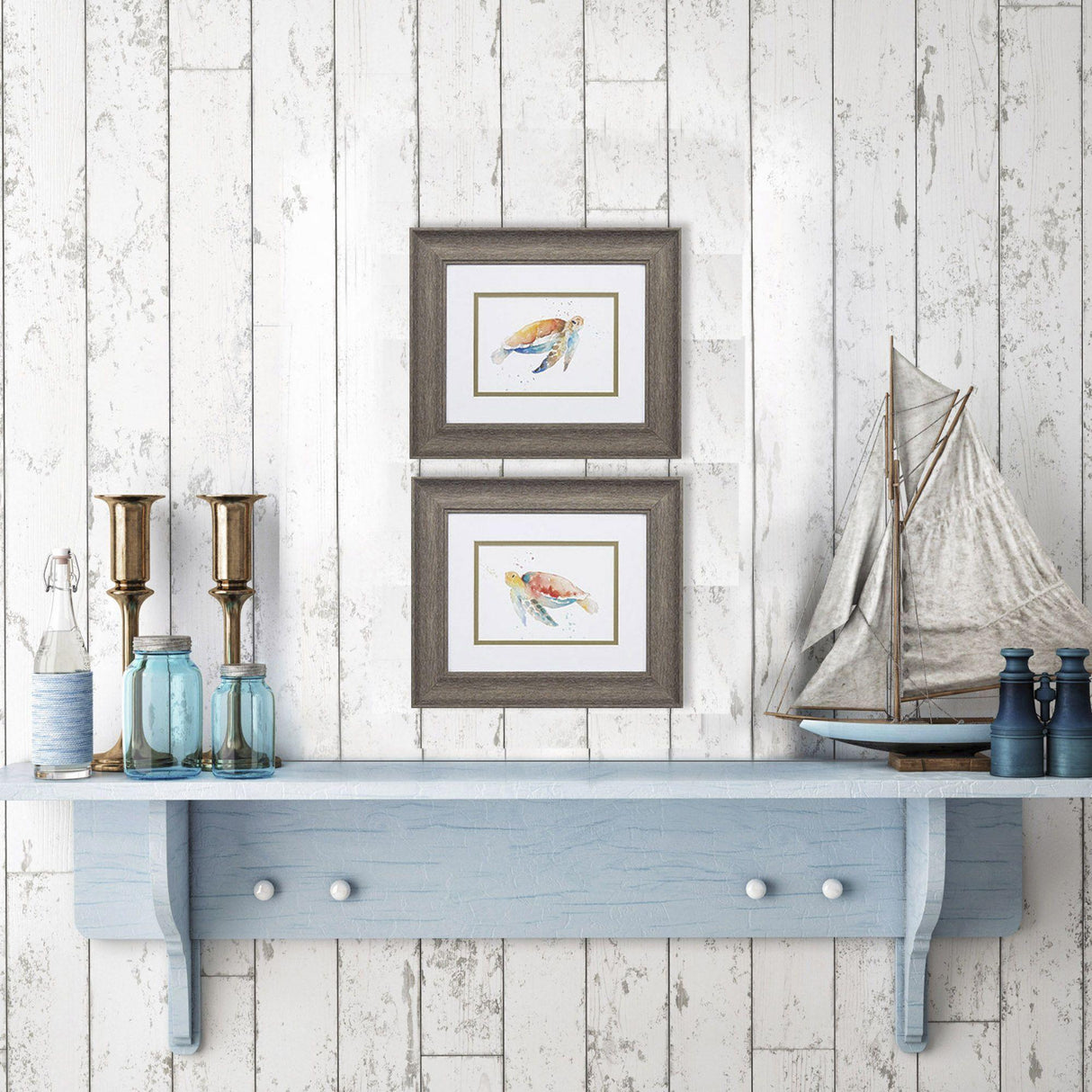 Paragon Sea Turtle S/2 Yellow 11 X 13 X 1 Wall Art