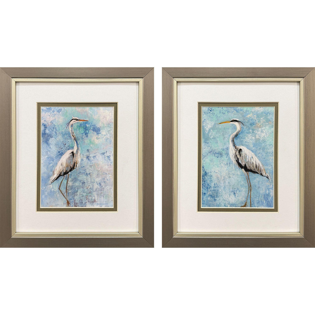Paragon Hazy Morning Heron S/2 Blue 11 X 09 X 1 Wall Art