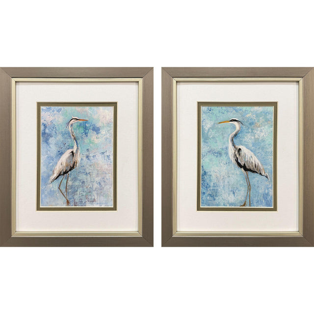 Paragon Hazy Morning Heron S/2 Blue 11 X 09 X 1 Wall Art