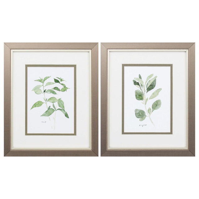 Paragon Herb Garden Sketches S/2 Green 11 X 09 X 1 Wall Art
