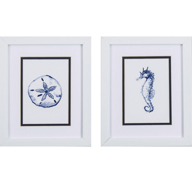 Paragon Sand Dollar Seahorse S/2 Blue 11 X 09 X 2 Wall Art