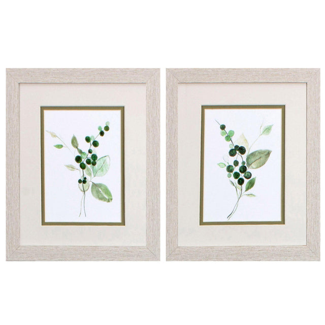 Paragon Sprigs in Green S/2 Green 11 X 09 X 1 Wall Art