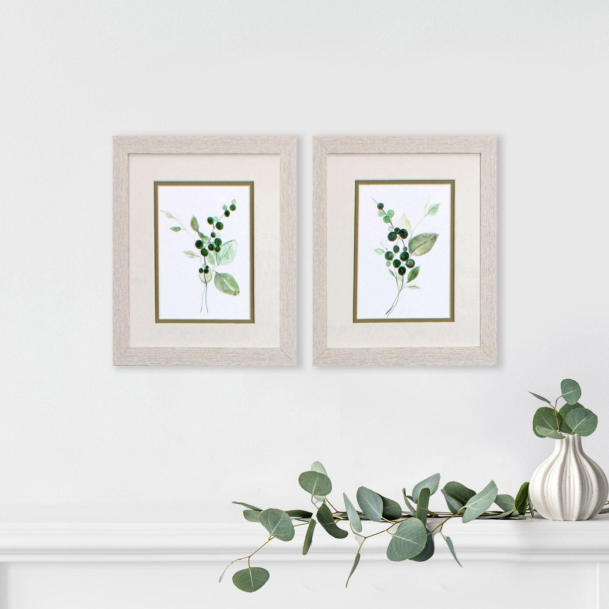 Paragon Sprigs in Green S/2 Green 11 X 09 X 1 Wall Art
