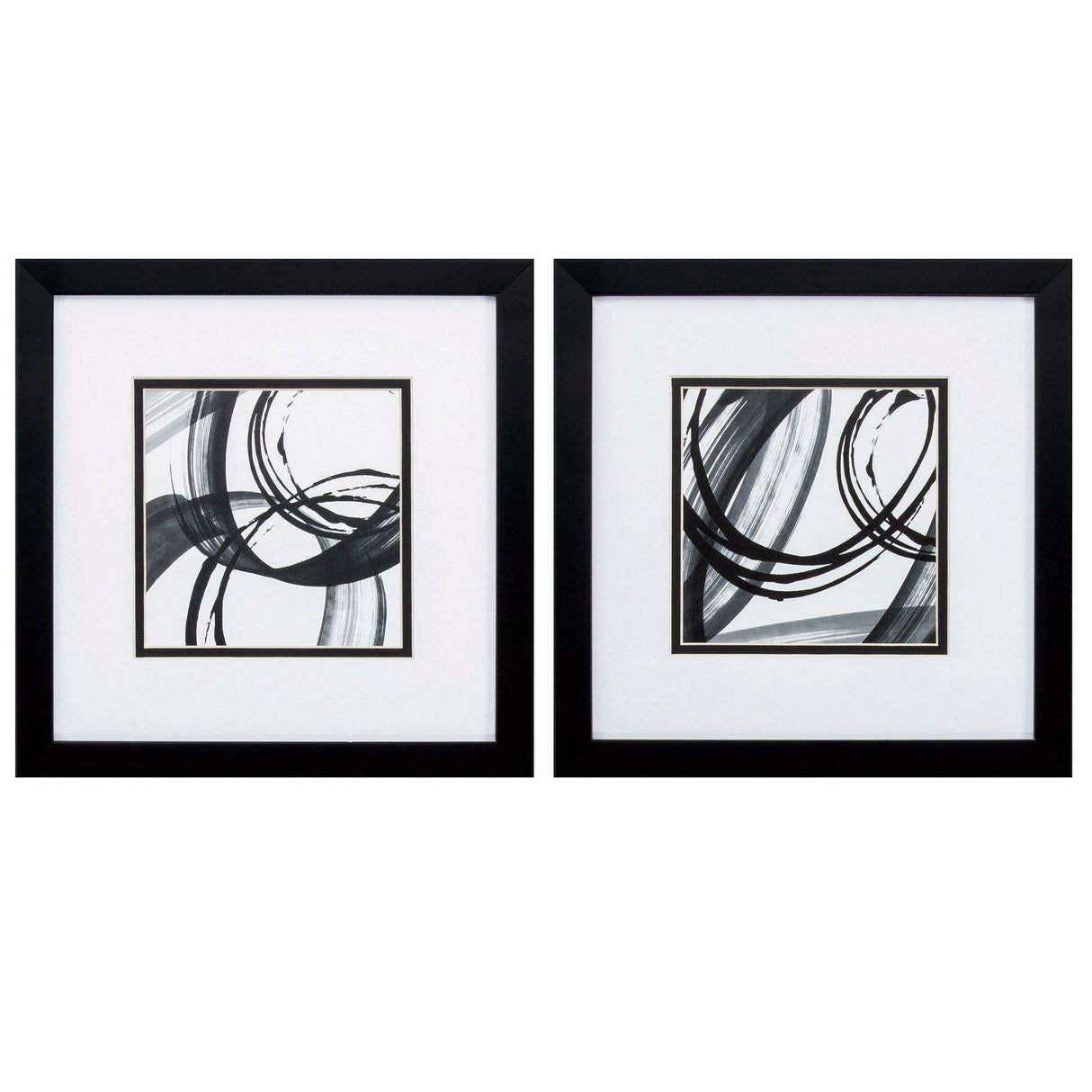 Paragon Black Rings S/2 Black 11 X 11 X 2 Wall Art