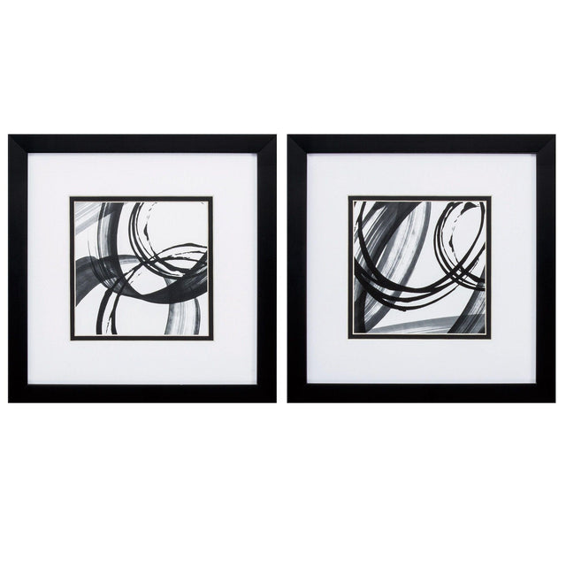 Paragon Black Rings S/2 Black 11 X 11 X 2 Wall Art
