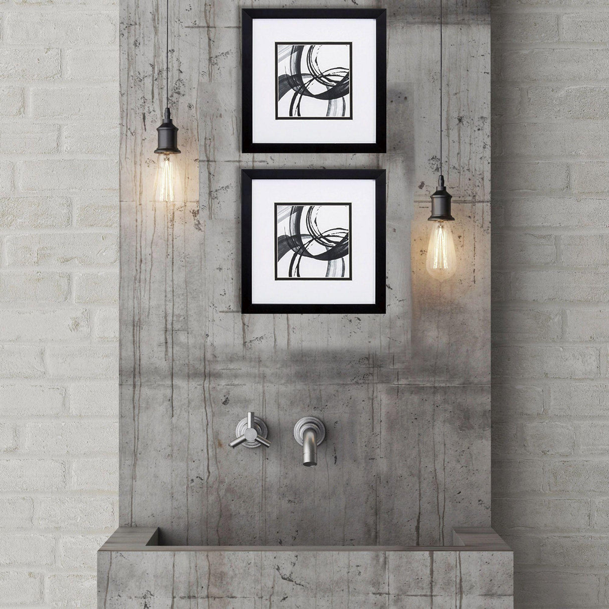 Paragon Black Rings S/2 Black 11 X 11 X 2 Wall Art