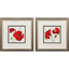 Paragon Red Poppy S/2 Red 11 X 11 X 1 Wall Art