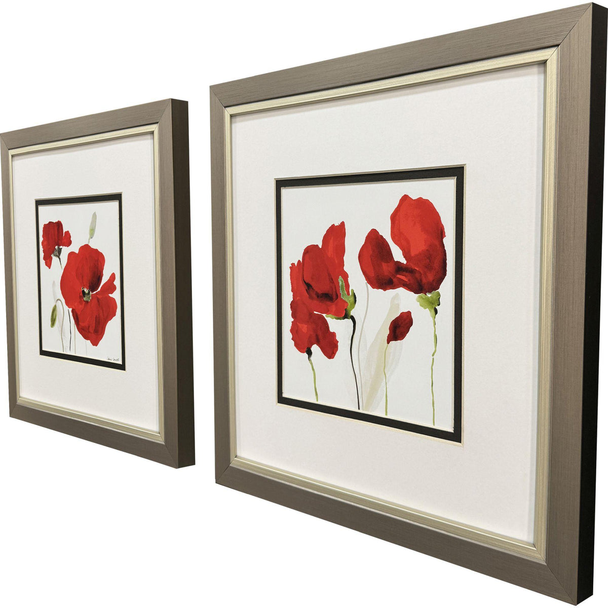 Paragon Red Poppy S/2 Red 11 X 11 X 1 Wall Art