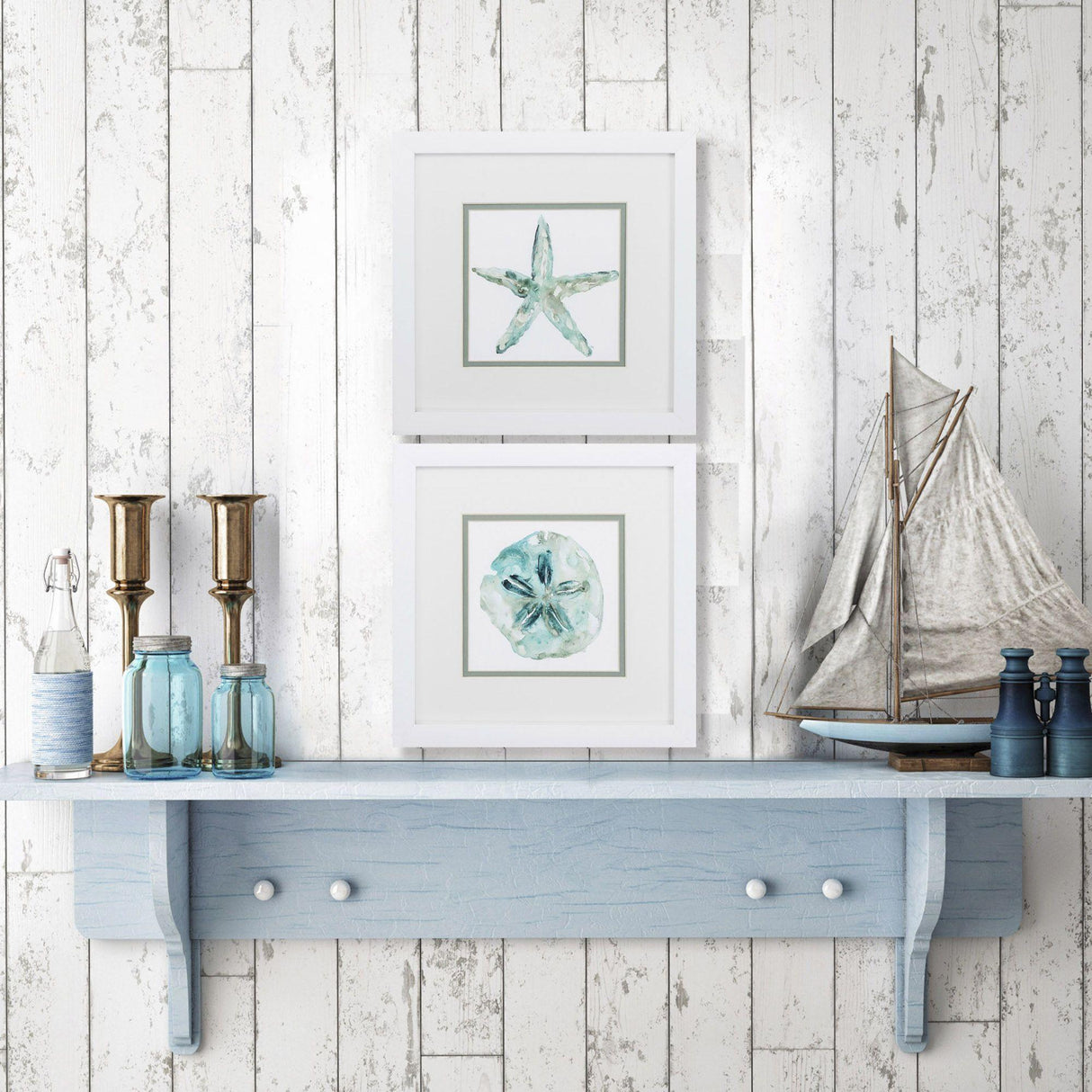 Paragon Sandstar S/2 Teal 11 X 11 X 2 Wall Art