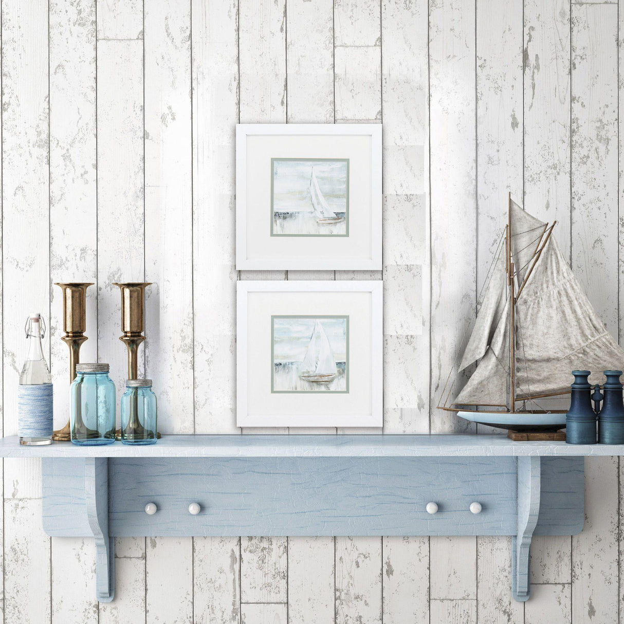 Paragon Soft Sail S/2 Neutral 11 X 11 X 2 Wall Art