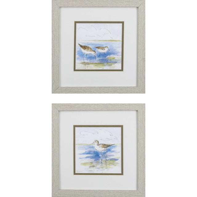 Paragon Sketchy Shore Birds S/2 Blue 11 X 11 X 1 Wall Art